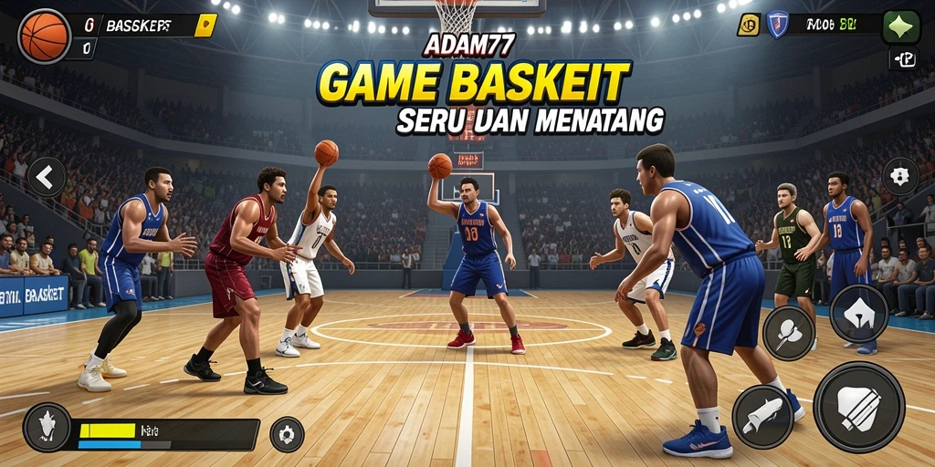 Tampilan antarmuka ADAM77 yang menarik dalam pengalaman bermain Basket.