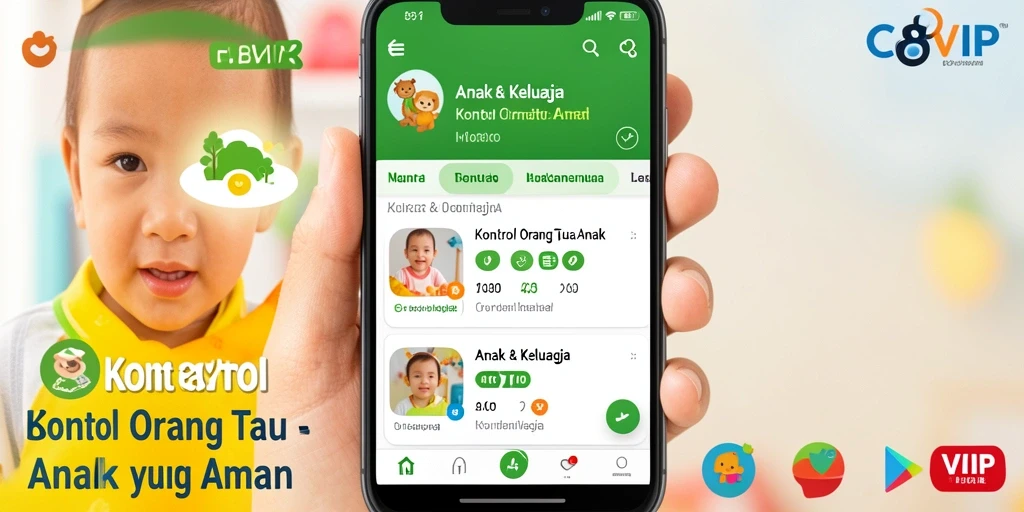 Screenshot utama C8VIP menampilkan antarmuka kontrol orang tua yang sederhana dan fungsional.