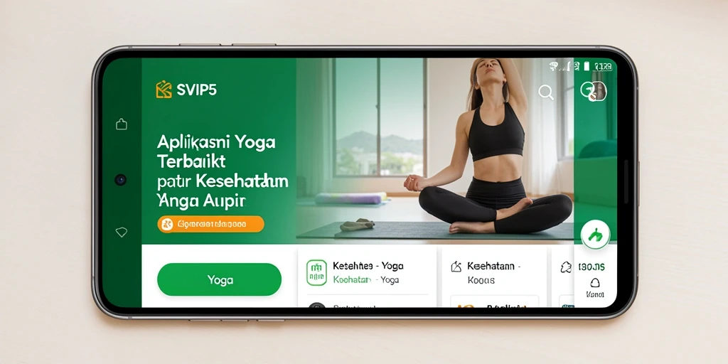 Antarmuka aplikasi SVIP5 dengan fitur yoga yang ramah pengguna.