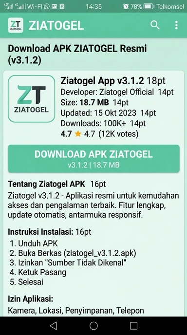 Unduh dan Instal APK ziatogel untuk Android